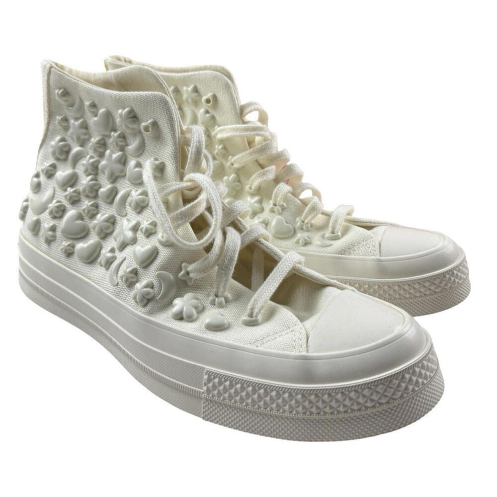 Converse Chuck Taylor All Star Hi 70 3D Charm Sneaker Egret Size 8 US